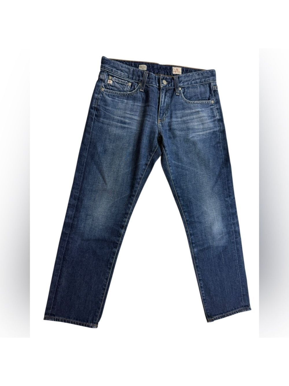 AG Adriano Goldschmied Piper Crop Jeans 27 Slouchy Slim Blue Denim Capri Medium